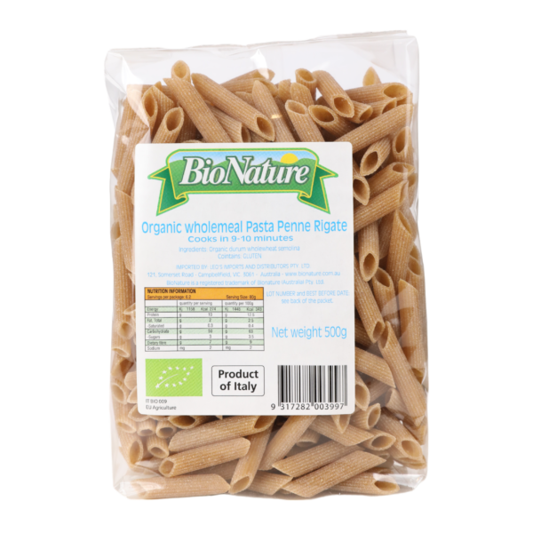 Organic Wholemeal Penne Rigati